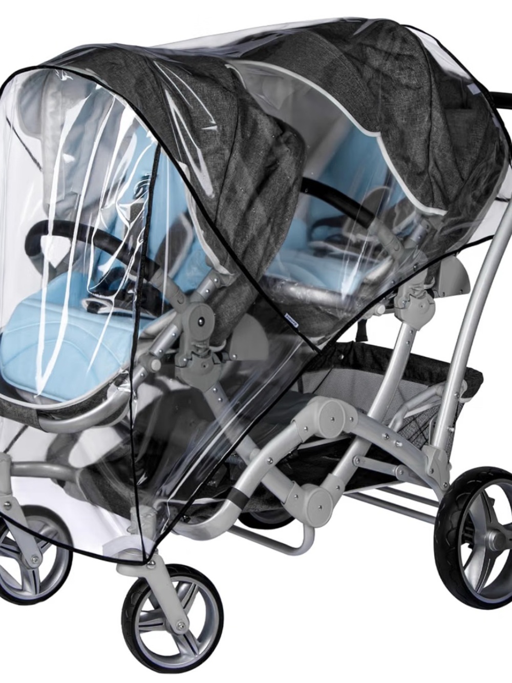 Double Stroller Rain Cover - Clear Protection for Twin Strollers